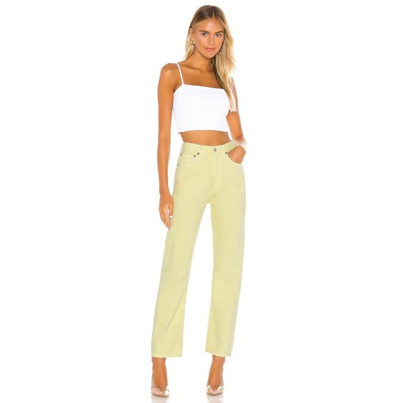 NWT Agolde 90s mid rise loose fit jeans limoncello - Picture 5 of 11